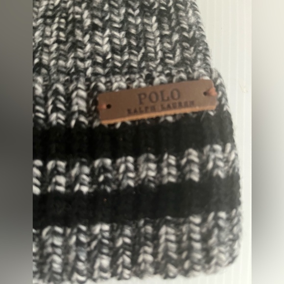 Polo Ralph Lauren Lambswool Blend Heather Full Fashion Rib Knit Winter Hat - Picture 4 of 9